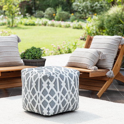Upholstered Outdoor Pouf Patio Ottoman