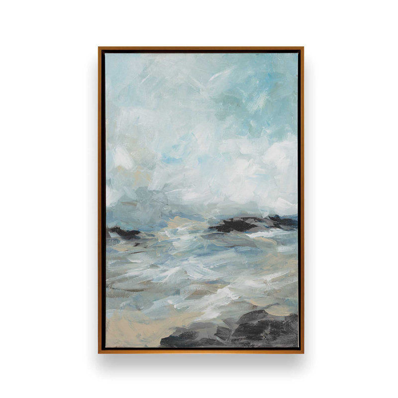 Windswept Waters I, reproduction sur toile dans un cadre, H 18,75 po x l 12,75 po, Or poli