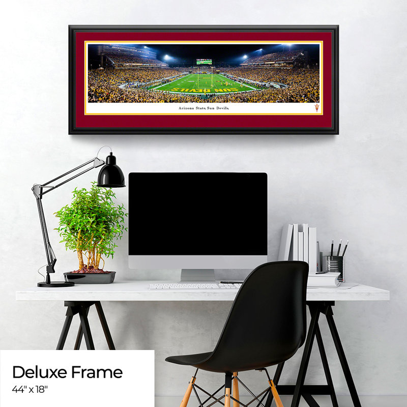 Impression panoramique Arizona State Football, H 18 po x l 44 po x P 1,125 po, Cadre noir