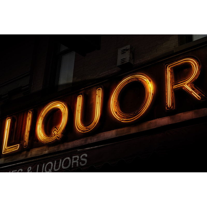 Neon Sign Liquor by Mirror-images - Wrapped Canvas Print, 61cm H x 91cm W