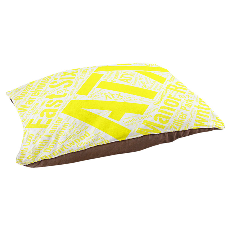 Coussin de chien « districts », Grand (l 40 po x P 30 po x H 14 po), Jaune, Austin