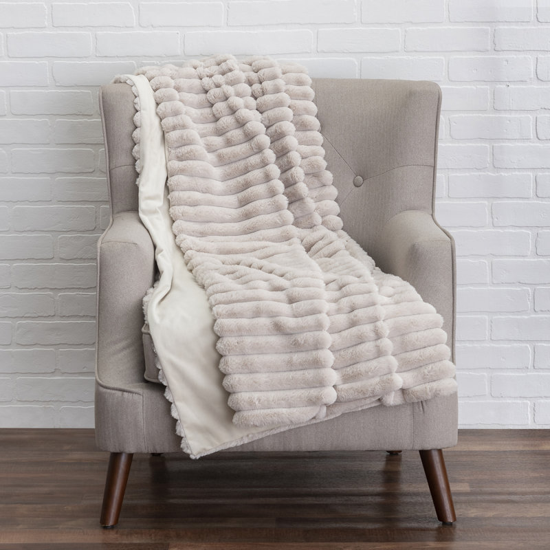 Quilted Throw Blanket, BEIGE