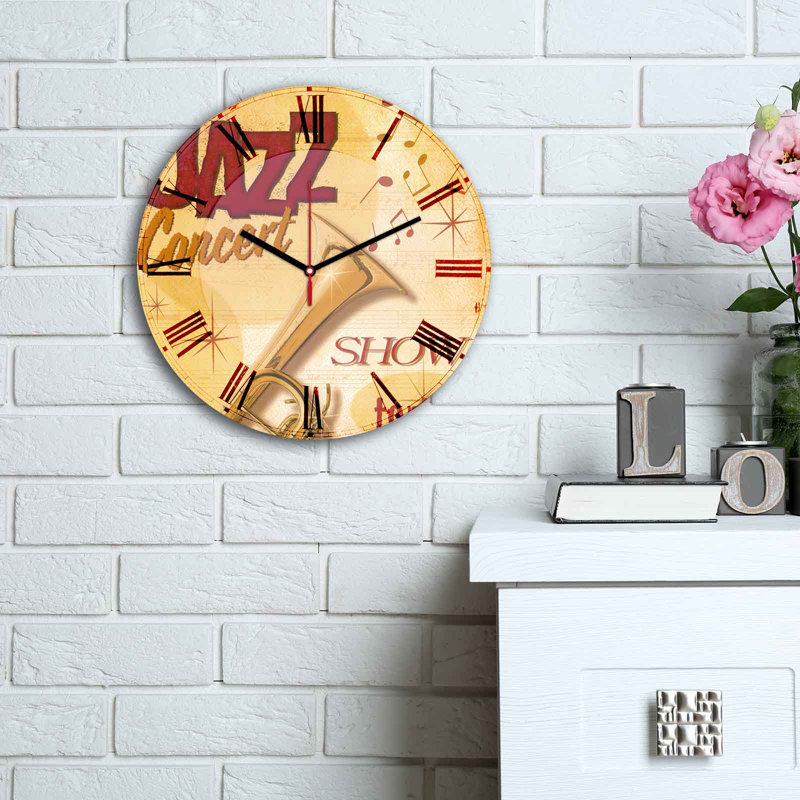 Horloge murale élégante Elegant, 11,8 pouces de diamètre | 100% panneau de fibres à densité moyenne avec une épaisseur de 0,2 pouce | Design élégant pour la maison ou le bureau | La montre moderne ajoute de la sophistication à n'importe quel espa
