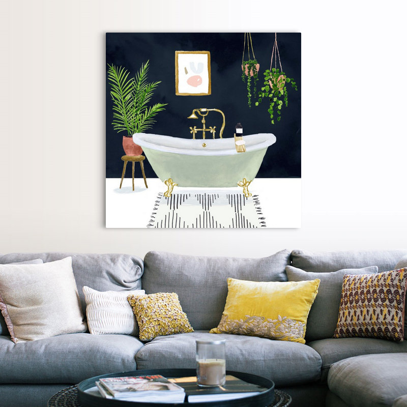 Boho Bath I - reproduction d'art sur toile, Toile tendue, H 48 po x l 48 po x P 1,25 po