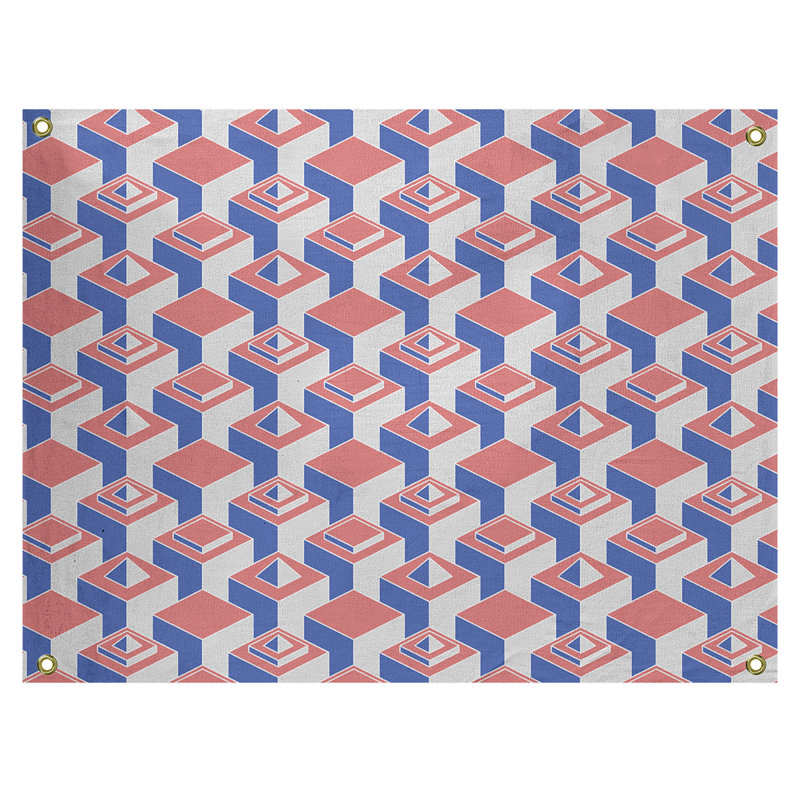 Jordao Polyester Tapestry, 26" H x 36" W, Red/Blue
