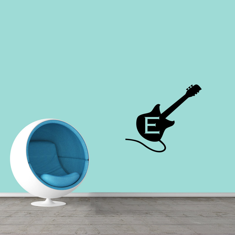 Adhésif décoratif guitare personnalisée, Noir, Oui