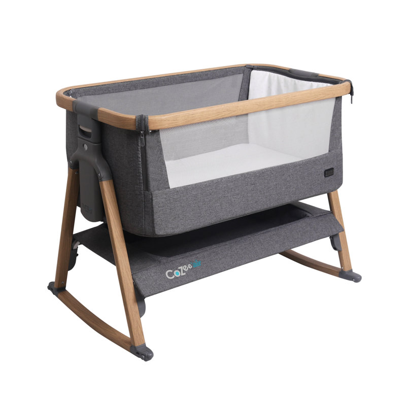 CoZee Air Bedside Bassinet, Oak/Charcoal