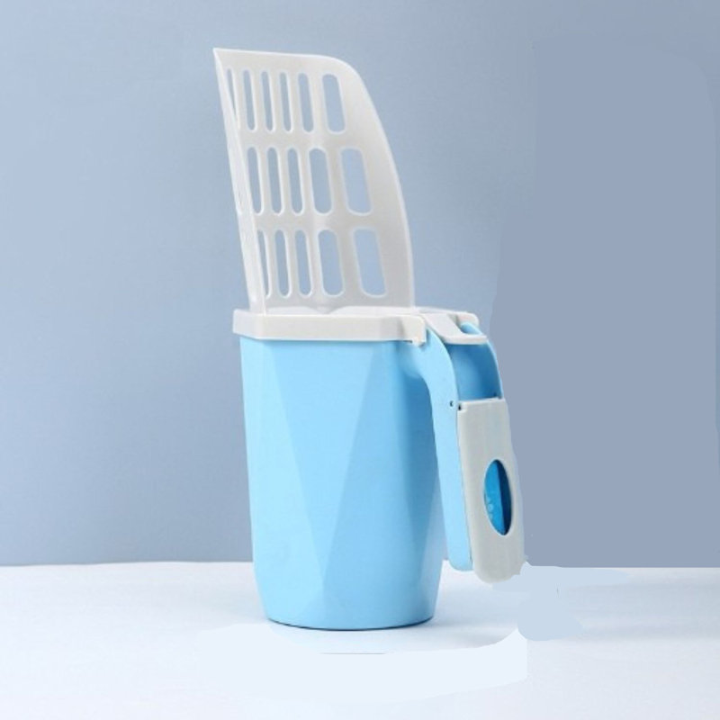 Cat Litter Scoop With Holder & 15 Refill Bags, Blue