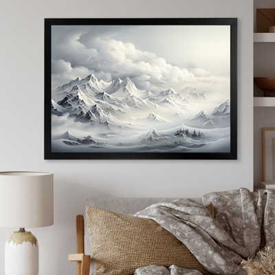 «Snowy Mountain Peaks Serenity III - Mountains Winter», art mural