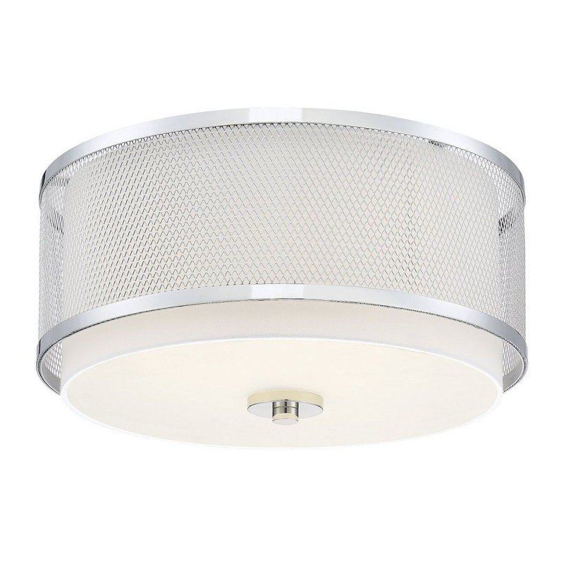 Plafonnier 3 lumières Meridian en nickel poli, Nickel poli