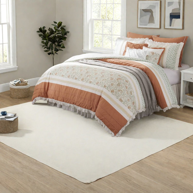 Piece King Bedding Sets, Cotton Percale Farmhouse Style For Home