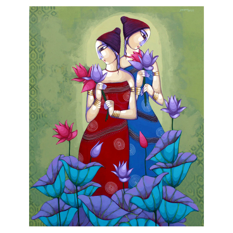 Base Raag | Acrylique sur toile par Sekhar Roy | Pour la décoration murale