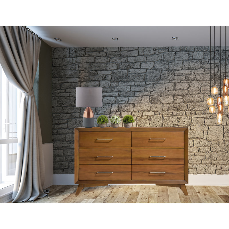 Commode en bois de style Mid-Century de couleur noyer Conanso