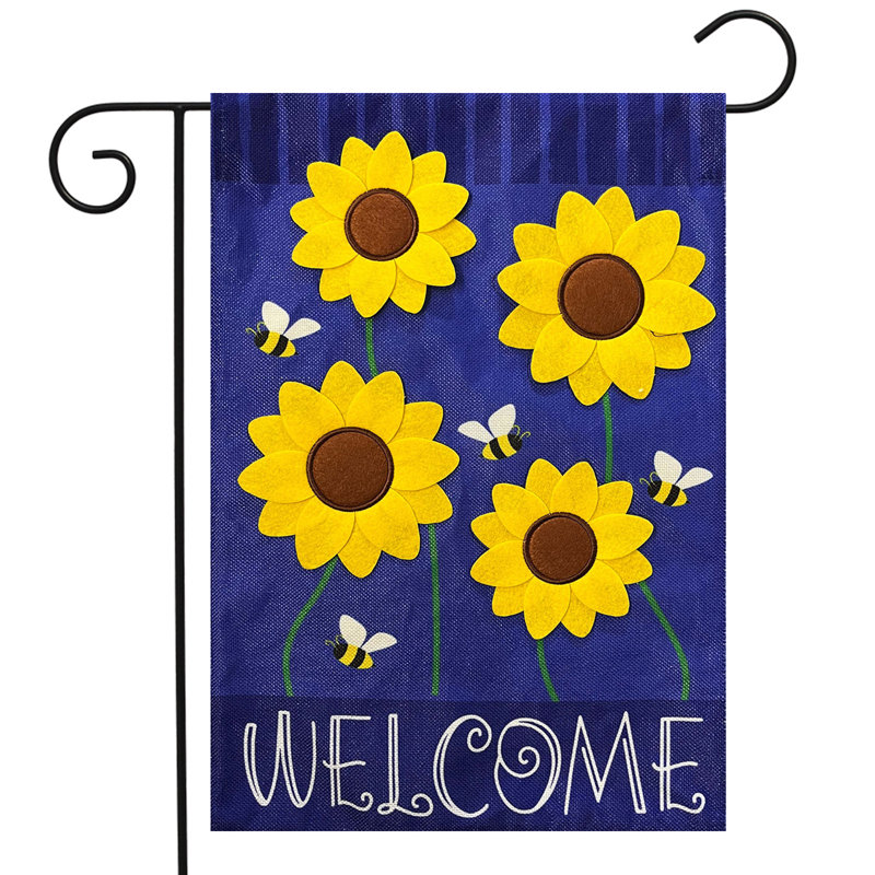 Drapeau de jardin tournesols et abeilles