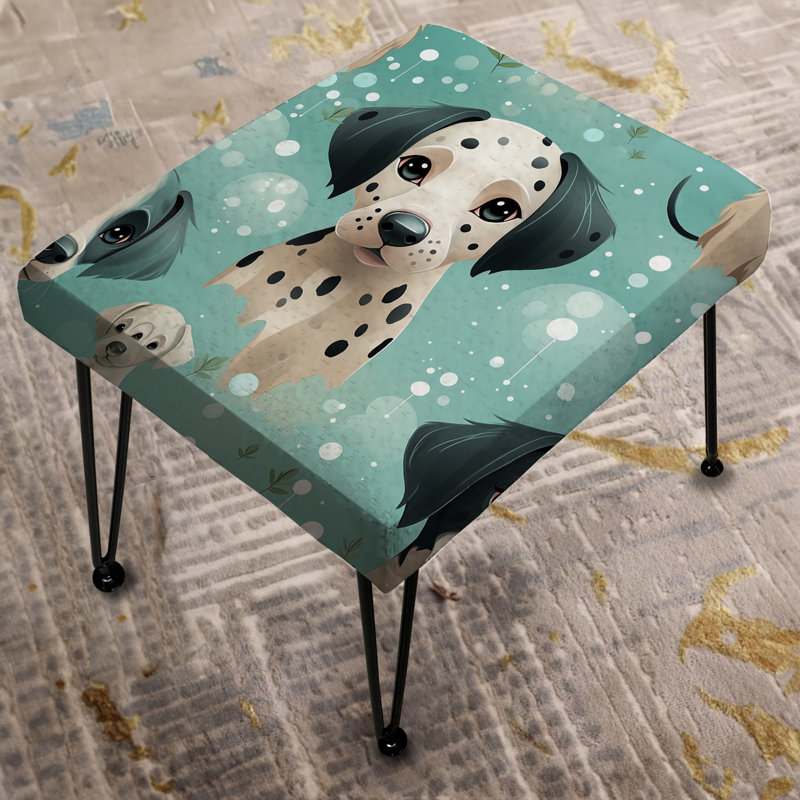 Chiots à pois - Repose-pieds rectangulaire à imprimé animal