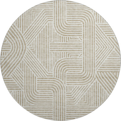 Premium Machine Washable Prisco Beige Rug
