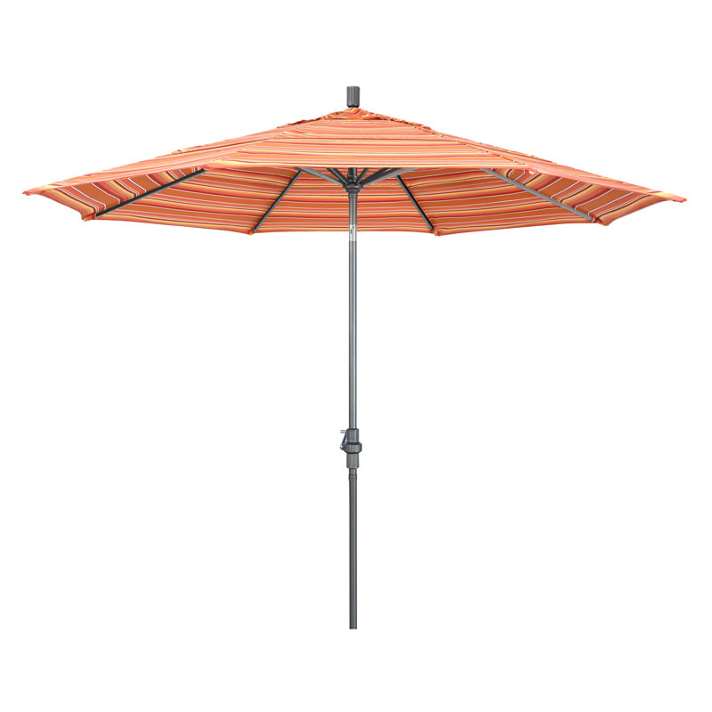 Parasol de marché Broadmeade octogonal Sunbrella, Sunbrella® mangue rayé Dolce, Gris martelé