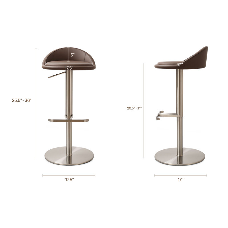 Vito Swivel Counter Stool, Mink Brown