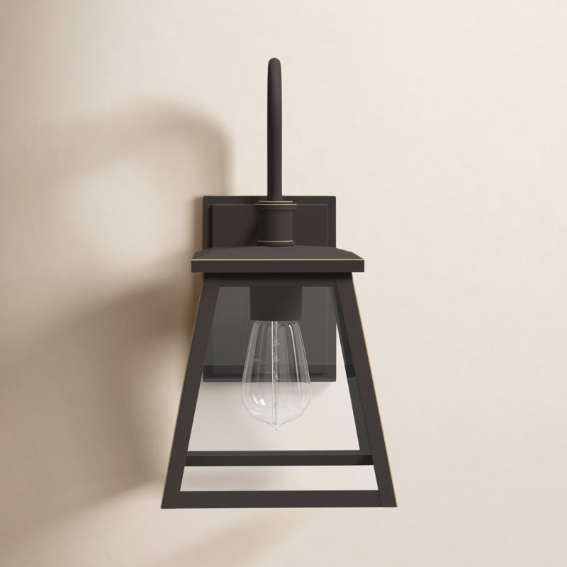 Lanterne murale d'extérieur en verre Wrentham, H 18,25 po x L 9,25 po x P 12,25 po, Bronze huilé