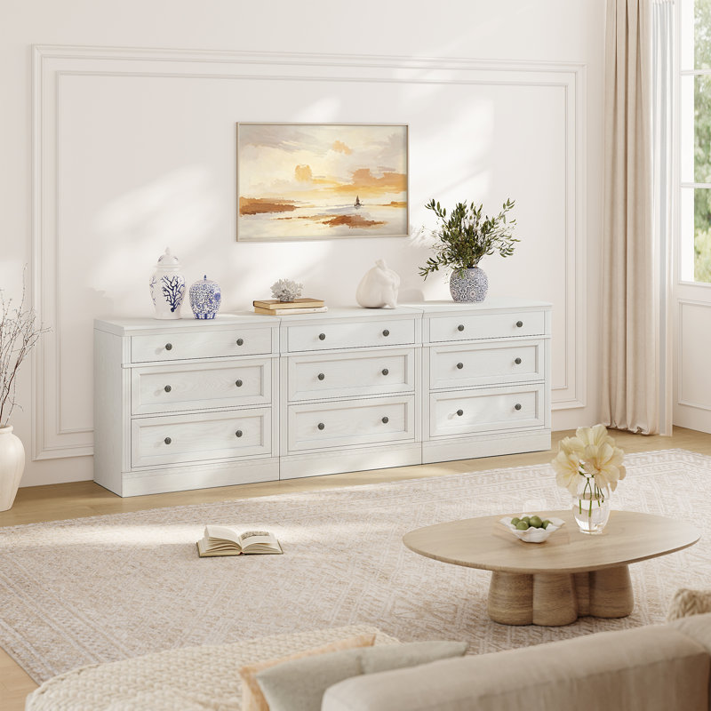 Meuble télé 94,5 po Retro Elegant, White