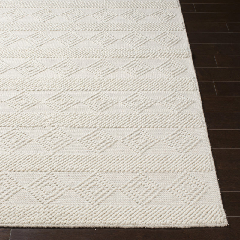 Hygge Textured Wool Hand Woven Area Rug, Rectangle 183 x 274 cm
