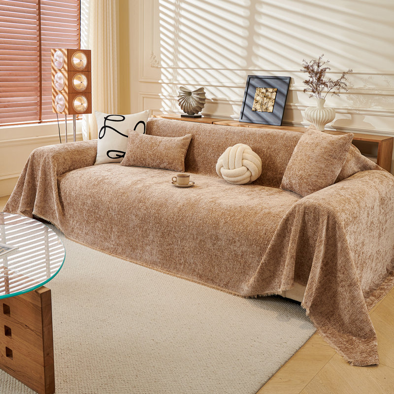 Box Cushion Slipcover, 71" H x 134" W, Brown