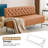 58.6" Brown Button Tufted Waiting Room Bench Seating Office Benches