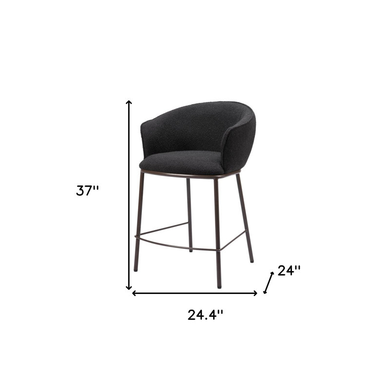 Chaise de bar 26 po noire et bronze