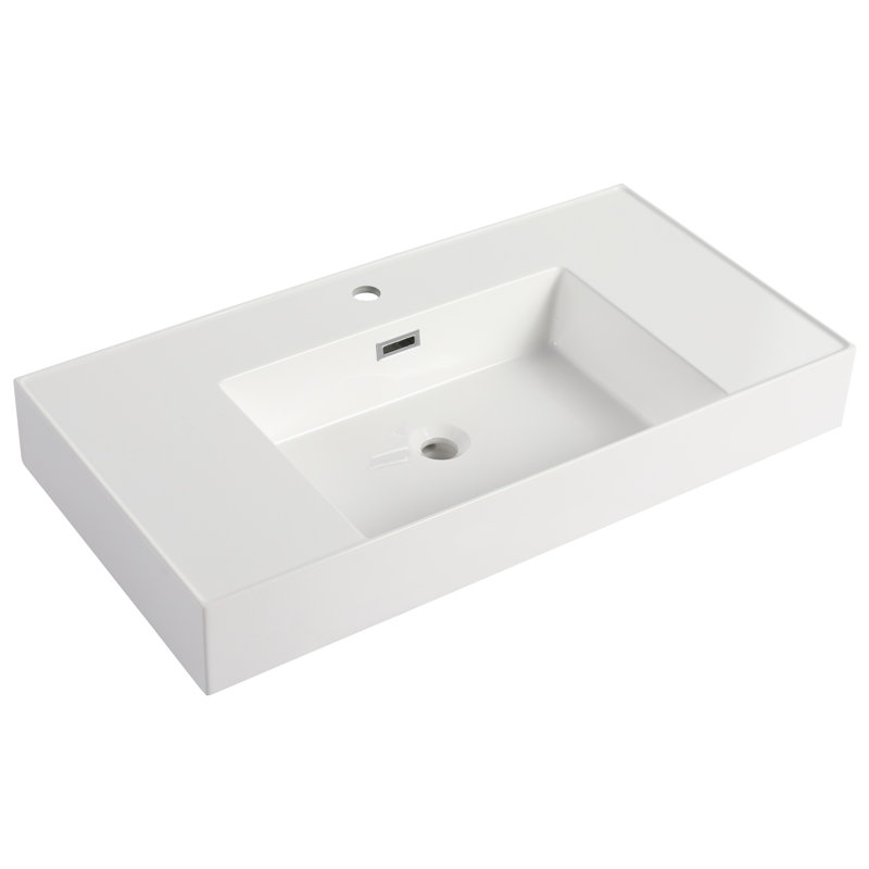 Lavabo de salle de bain en résine durable avec une esthétique moderne et une surface résistante aux égratignures, idéal pour les intérieurs contemporains
