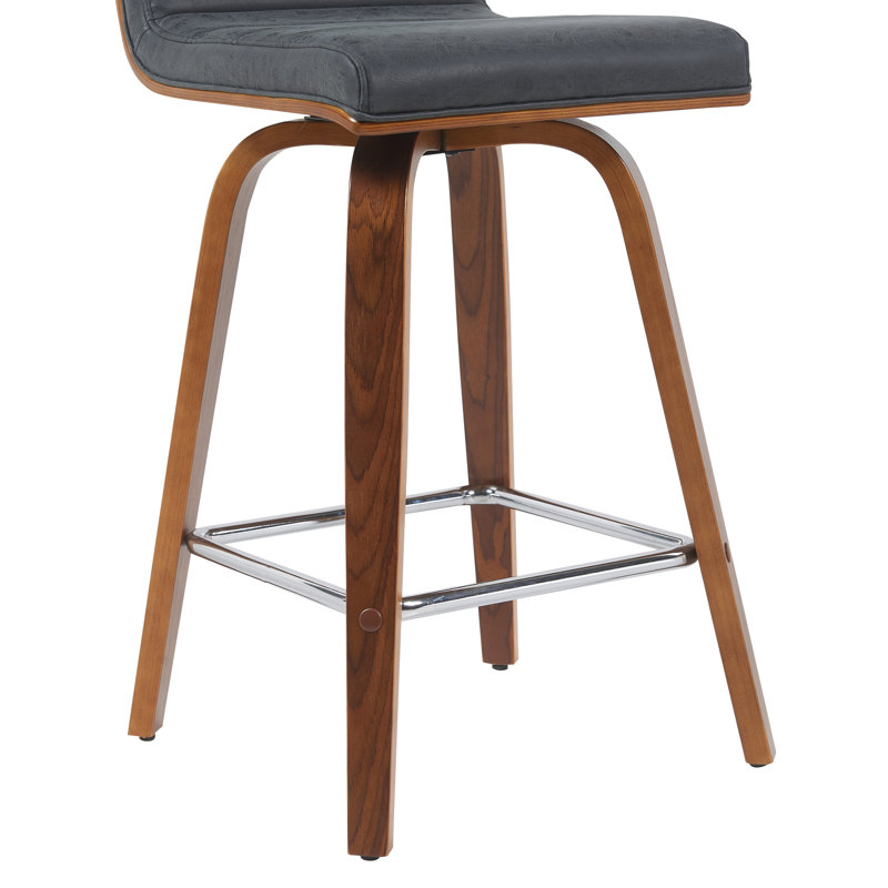 Tabouret de bar et de comptoir Biance, Tabouret de comptoir (siège d'une hauteur de 26 p, Gris, Brun