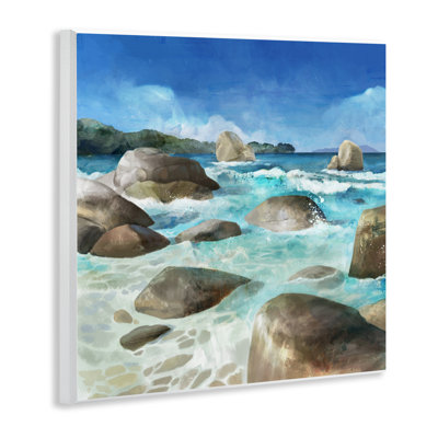 Low Tide Rocks on Shore Wall Plaque, design by Mauro Devereaux