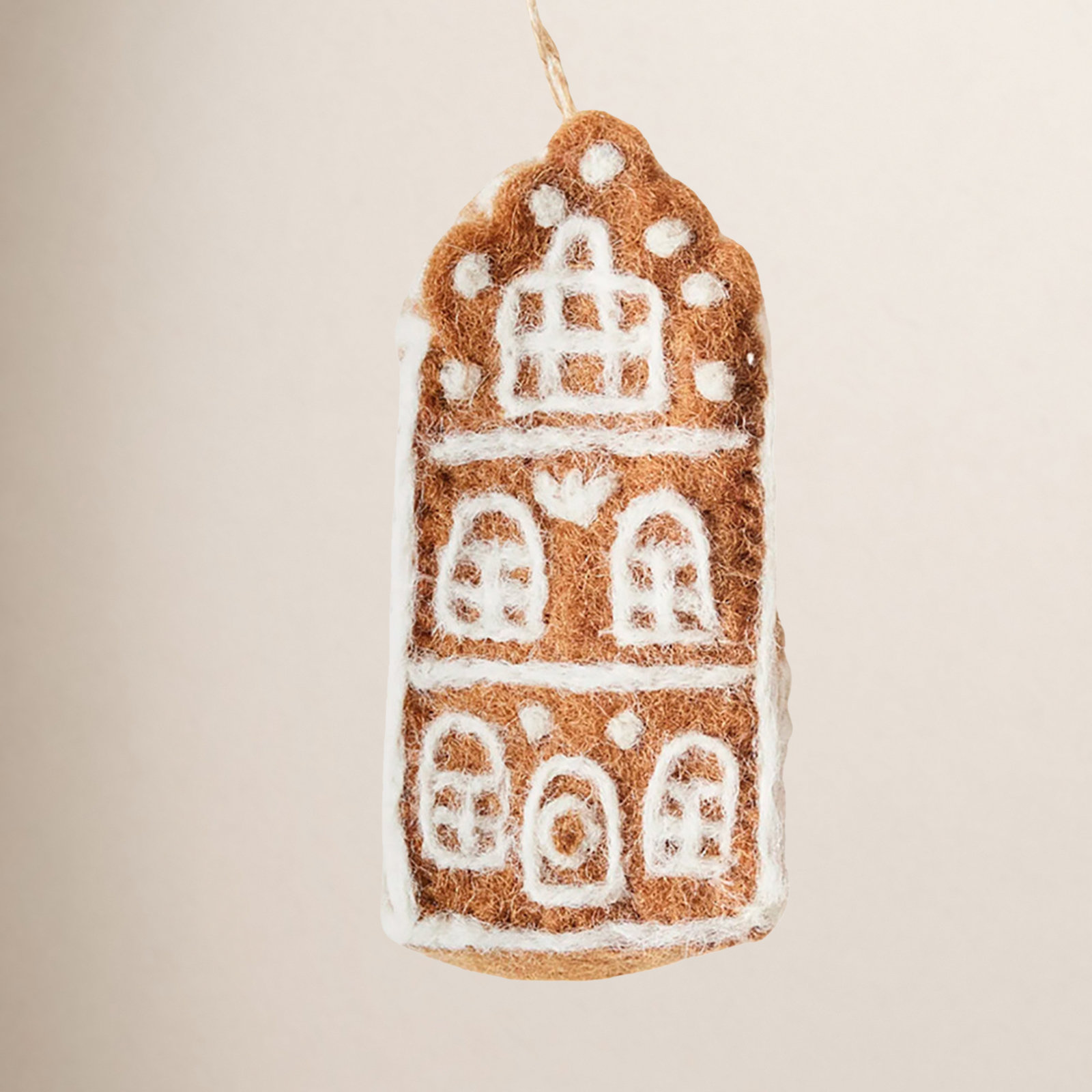 Felted Festive 4" House Ornament