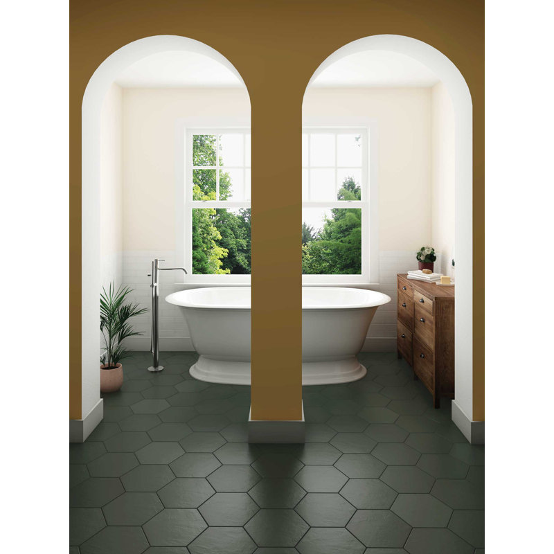 Carreau de porcelaine hexagonal Makoto 18 pièces, Vert Midori