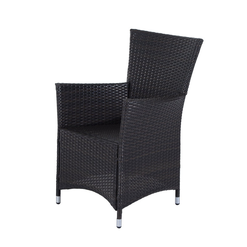Ensemble de bistro 3 pièces avec coussins en rotin deluxe Garduno