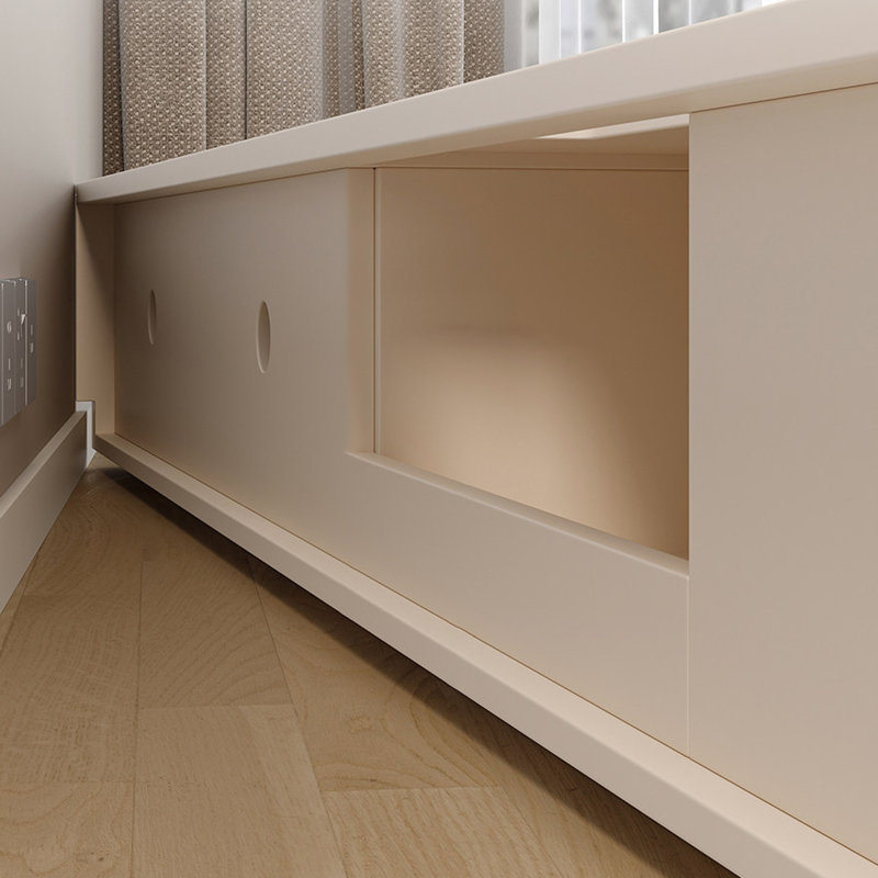 Meuble télé moderne en bois manufacturé beige, Beige