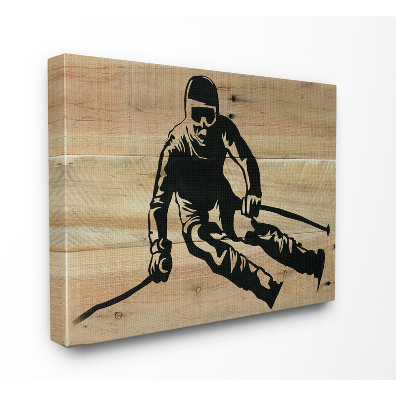 «Skier Decal» de Yara, impression, Toile tendue, H 16 po x l 20 po x P 1,5 po