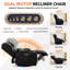 Fauteuil inclinable, berçant et pivotant à deux moteurs avec massage et chaleur, cuir PU noir, 1 fauteuil-2078088729