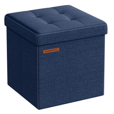 30cm Wide Tufted Rectangle Solid Colour Standard Ottoman with Storage