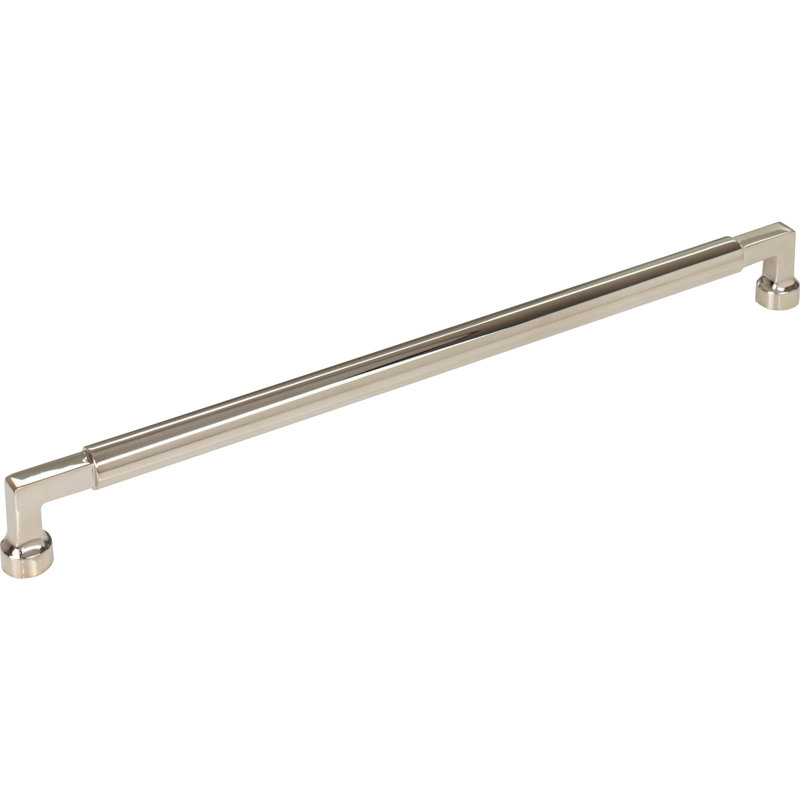 Cumberland Bar pull, Polished Nickel, 12" Center to Center
