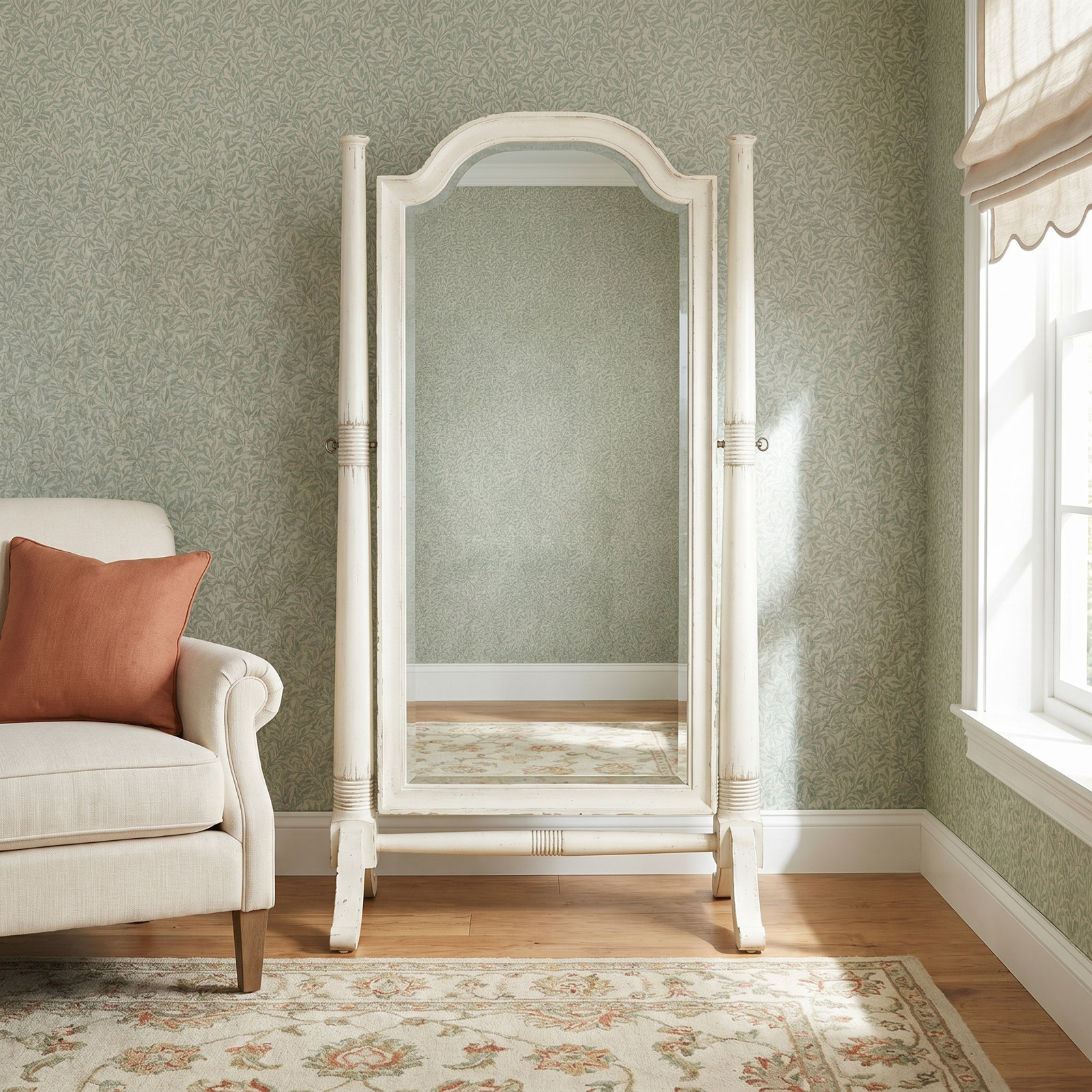 Alcy 38" Oak Full-Length Mirror, Daisy