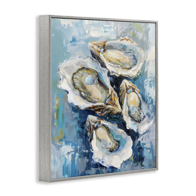 «Freshly Shucked Oysters», art de la giclée encadrée par LSR Design Studio, H 30 po x l 24 po, Estampe numérique Farmhouse