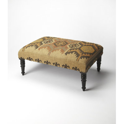 Ikko 36" Wide Rectangle Floral Cocktail Ottoman