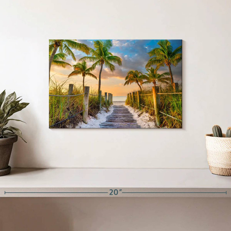Ravi, plage tropicale, lever de soleil, Key West, Floride, H 8 po x l 12 po