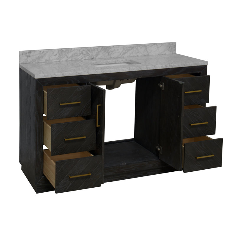 Ensemble de meuble-lavabo l 60 po Sadelle, Chêne foncé