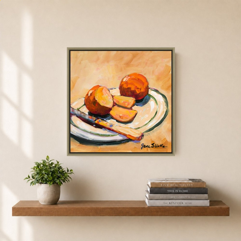 Oranges par Jane Slivka - Impression sur toile, Champagne, 34" H x 34" W