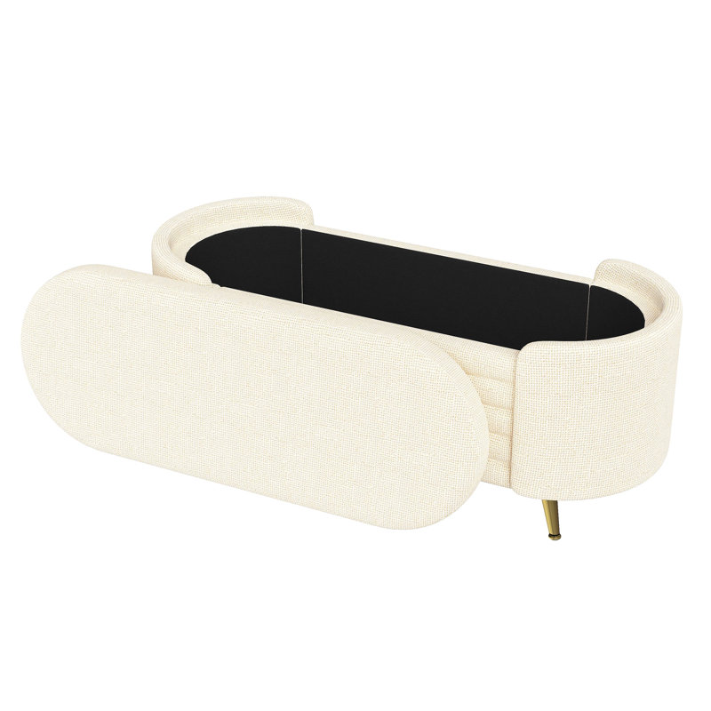 Repose-pieds moderne avec rangement et repose-pieds, Beige