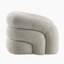 Fauteuil bouclé gris Irma avec pivot
