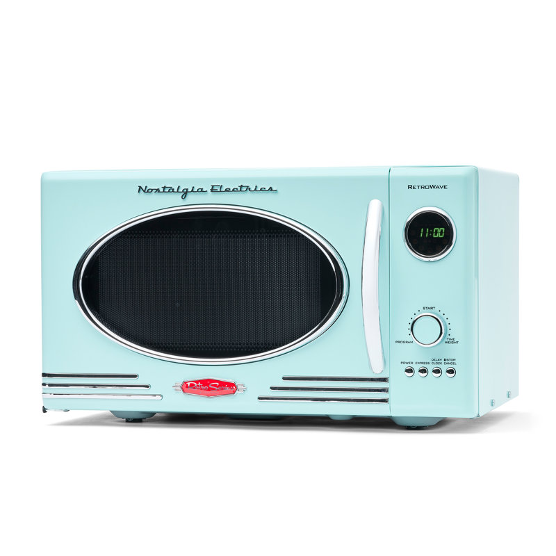 Nostalgia Retro 0.9 Cu. Ft. Microwave Oven, 800 Watts, Aqua