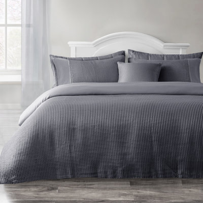Classic Waffle Weave Plain Cuff Duvet Set