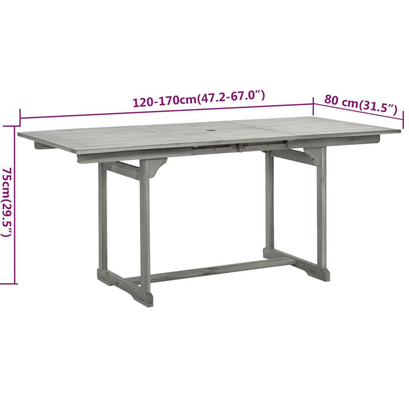 Jamayne Rectangle 4 - Person Dining Set, Grey, 75cm H x 170cm W x 80cm D